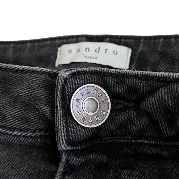 Sandro Paris Opéra High-Rise Frayed Straight-Leg Jeans Distressed Ankle … - Picture 7 of 17